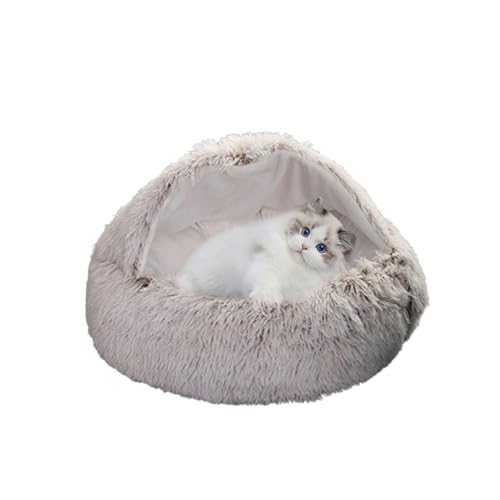 Katzenzelt-Häuser, rutschfeste Katzen-Iglu-Höhle für den Innenbereich, Haustierbett, rund, flauschig, halbgeschlossene Haustierhöhle für Kätzchen und Welpen, maschinenwaschbar (40 x 40 x 20 cm, Kaffee Katzenzelt-Häuser, rutschfeste Katzen-Iglu-Höhle für den Innenbereich, Haustierbett, rund, flauschig, halbgeschlossene Haustierhöhle für Kätzchen und Welpen, maschinenwaschbar (40 x 40 x 20 cm, Kaffee von DUOLEH