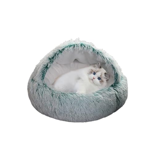 Katzenzelt-Häuser, rutschfeste Katzen-Iglu-Höhle für den Innenbereich, Haustierbett, rund, flauschig, halbgeschlossene Haustierhöhle für Kätzchen und Welpen, maschinenwaschbar (60 x 60 x 20 cm, Grün) Katzenzelt-Häuser, rutschfeste Katzen-Iglu-Höhle für den Innenbereich, Haustierbett, rund, flauschig, halbgeschlossene Haustierhöhle für Kätzchen und Welpen, maschinenwaschbar (60 x 60 x 20 cm, Grün) von DUOLEH
