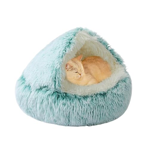 Katzenzeltbett, wärmendes Haustierhöhlenbett, rutschfestes Katzenhaus für Haustiere, waschbar, tragbar, Kätzchen-Höhlen, Iglu für Haustiere, Welpen, Kätzchen, Kaninchen (65 x 65 x 20 cm, Grün) Katzenzeltbett, wärmendes Haustierhöhlenbett, rutschfestes Katzenhaus für Haustiere, waschbar, tragbar, Kätzchen-Höhlen, Iglu für Haustiere, Welpen, Kätzchen, Kaninchen (65 x 65 x 20 cm, Grün) von DUOLEH