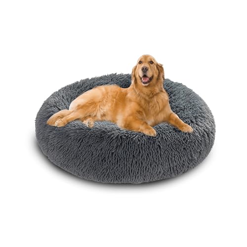 Orthopädische Hundebetten, Anti-Angst, beruhigendes Hundesofa, waschbar, weiche Plüsch-Matratze, für kleine, mittelgroße und große Haustiere mit rutschfester Unterseite (80 x 80 x 20 cm, Dunkelgrau) Orthopädische Hundebetten, Anti-Angst, beruhigendes Hundesofa, waschbar, weiche Plüsch-Matratze, für kleine, mittelgroße und große Haustiere mit rutschfester Unterseite (80 x 80 x 20 cm, Dunkelgrau) von DUOLEH