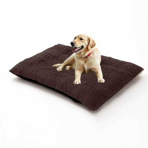 Orthopädische Hundebetten, große Matratze, flauschig, beruhigendes Hundebett, Anti-Angst, waschbares Haustierkissen für Kiste, kleine Medien, große Größe, rutschfeste Haustier-Sofa-Matte (93 x 65 x 10 von DUOLEH