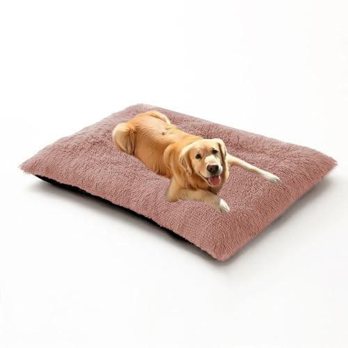 Orthopädisches Hundebett, groß, waschbar, flauschiges Hundesofa, Kissenmatte, mittlere Größe, warme Haustiermatratze, abnehmbares Haustierkissen mit rutschfester Unterseite (70 x 50 x 8 cm, Rosa) von DUOLEH