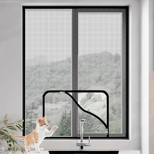 Selbstklebendes Moskitonetz Fenster, Katzennetz Balkon Fenster, Fliegennetz Fenster, Hohe Dichte Mückengitter, Fenster Mesh hält Käfer/Fliegen/Mücken Draußen von DUOLEH
