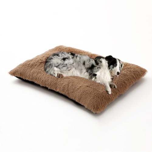 Verdickte, orthopädische Hundebetten, waschbare Hundematratze mit abnehmbarem Bezug, flauschiges Anti-Angst-beruhigendes Haustierkissen, rutschfeste, wärmende Haustier-Sofa-Matte (70 x 50 x 8 cm von DUOLEH