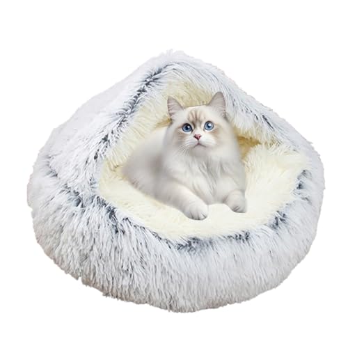 Warme und gemütliche Katzenhöhlenbetten für den Innenbereich, beruhigendes rundes Katzenbett, Haustierhöhle mit rutschfester Unterseite, halbgeschlossene Haustierhäuser für Kätzchen und Welpen (66 cm Warme und gemütliche Katzenhöhlenbetten für den Innenbereich, beruhigendes rundes Katzenbett, Haustierhöhle mit rutschfester Unterseite, halbgeschlossene Haustierhäuser für Kätzchen und Welpen (66 cm von DUOLEH