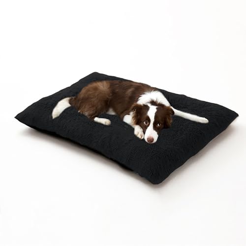 Waschbare, rechteckige Hundebetten, beruhigende, flauschige Haustiermatratze, Anti-Angst-Hundematratze, orthopädische Haustier-Sofabetten, Welpen-Kissen mit rutschfester Unterseite (65 x 48 x 8 cm von DUOLEH