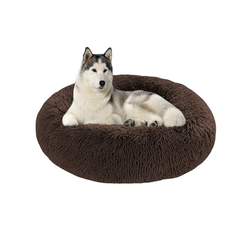 Waschbares großes Hundebett, orthopädische, beruhigende Hundebetten, Matratze, Matten, wärmende Donut-Kissen für den Innenbereich, rutschfestes Haustierkissen für Käfig (120 x 120 x 20 cm, braun) Waschbares großes Hundebett, orthopädische, beruhigende Hundebetten, Matratze, Matten, wärmende Donut-Kissen für den Innenbereich, rutschfestes Haustierkissen für Käfig (120 x 120 x 20 cm, braun) von DUOLEH