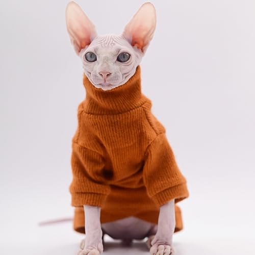 Eleganter warmer DUOMASUMI Sphynx Katzenpullover Mode Kitty haarlose Katzenbekleidung Komfort Winterkleid für Sphynx Katze (L) von DUOMASUMI