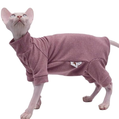 Haarlose Katzenkleidung, vierbeiniger Samt, warm, weich, Herbst- und Winter-Katzenbekleidung für Sphynx-Katze, Devon Rex, Kornisch (groß) von DUOMASUMI