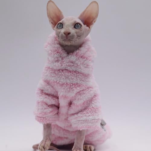 Haarlose Katzenkleidung, warm, dick, weich, Winter-Katzenbekleidung für Sphynx-Katzen, Devon Rex-Katzen, Cornish und kleine Katzen (Größe M) von DUOMASUMI