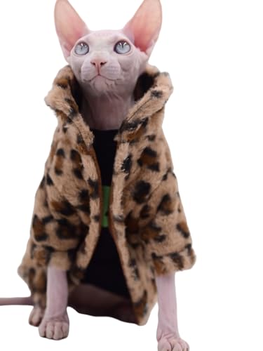Haarlose Katzenkleidung für den Winter, warm, dick, weich, zweilagig, Katzenbekleidung für Sphynx-Katzen, Devon Rex-Katzen, kornische Katzen und kleine Katzen und Hunde, Braun, Größe M Haarlose Katzenkleidung für den Winter, warm, dick, weich, zweilagig, Katzenbekleidung für Sphynx-Katzen, Devon Rex-Katzen, kornische Katzen und kleine Katzen und Hunde, Braun, Größe M von DUOMASUMI