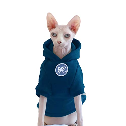 Sphynx Katzen-Kleidung, dick, warm, glatt, weich, Katzen-Kapuzenpullover, haarlose Katzenkleidung, Katzenweste für Devon, Cornish, Peter Bald, kleine Kätzchen (klein) von DUOMASUMI