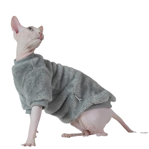 Sphynx Katzenkleidung, doppelseitig, Samt, weiche und warme haarlose Katzenkleidung, Katzenbekleidung für Cornish Rex, Devon Rex, Peterbald, Knnis, Abtei-Katze (S) von DUOMASUMI
