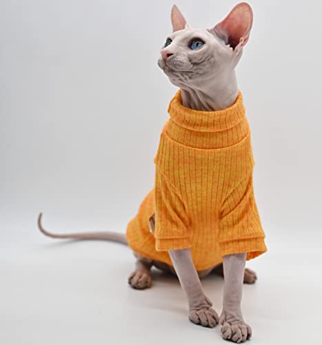 Sphynx Katzenkleidung, hoher Hals, Stratch, weiche Basis, Kleidung, Katzenweste für Devon, Cornish, Peter Bald, kleine Kätzchen (XS) von DUOMASUMI