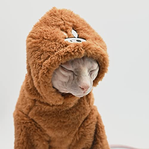 Sphynx Katzenpullover, warm, verdickt, gestrickt, ohne Haare, Katzenkleidung, Katzenweste für Devon, Cornish, Peter Bald, kleine Kätzchen (groß) von DUOMASUMI
