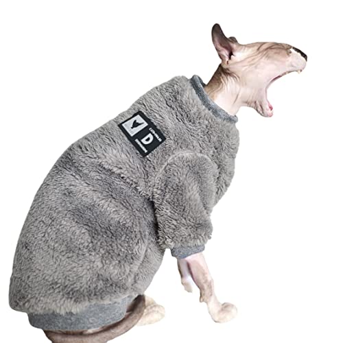 Warmer Haustierpullover Sphynx Katze Kleidung Mode Weiche Katzenbekleidung Komfort Verdickte Winter Sphinx Haarlose Katzenkleidung (S) von DUOMASUMI