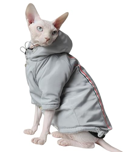 Winter-Katzenjacke, warm, dick, winddicht, für Sphynx-Katzen, Devon Rex-Katzen, kornische Katzen, kleine Katzen und Hunde, Größe XL Winter-Katzenjacke, warm, dick, winddicht, für Sphynx-Katzen, Devon Rex-Katzen, kornische Katzen, kleine Katzen und Hunde, Größe XL von DUOMASUMI