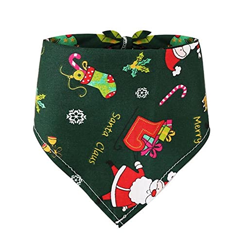 DUORUIMI Weihnachten Hund Bandana Dreieckstuch Halstuch Waschbar Verstellbar Geschenk für Hunde Welpen Haustiere Santa Cartoon Muster von DUORUIMI