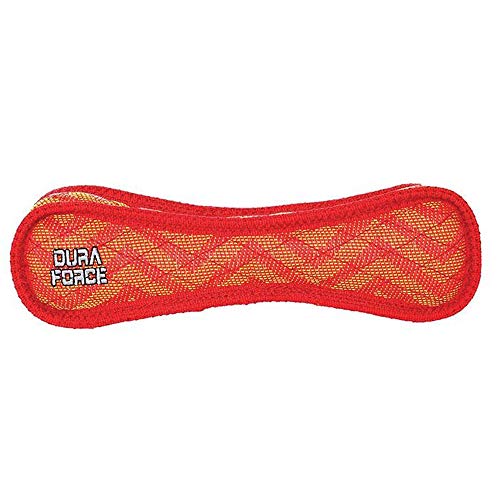 VIP55 DURAFORCE Bone Zig Zag Hundespielzeug, Rot von DURA FORCE