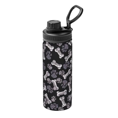 Außergewöhnliche Sport-Thermo-Trinkflasche mit Pfotenabdruckmotiv, langlebig, isoliert, aus Edelstahl für Reisen von DURAGS