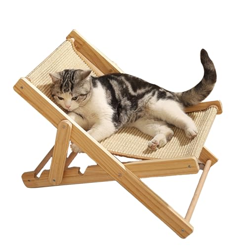 Cat Sisal Chair, Katzenkratzbrett-Hängematte mit 4-Gang-Höhenverstellung Schützender Möbel-Kratzbaum for Katzen im Lnnenbereich von DURAGS