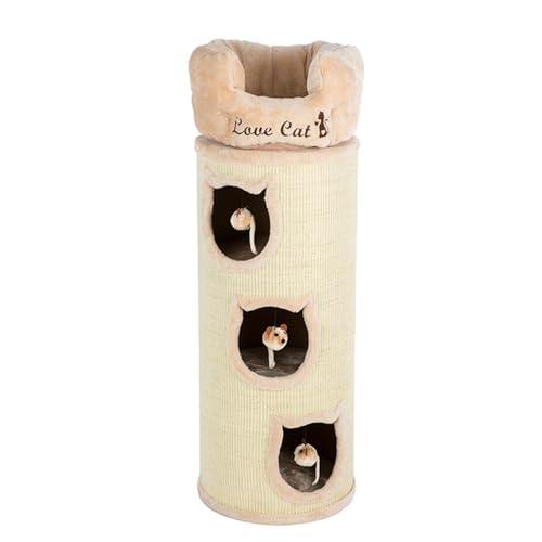 Katze Haus, Katzenklettergerüst Katzennest Katzenbaum Sisaleimer Katzensprungplattform Katzenspielzeug Geeignet Katzen Spielen und Ausruhen (Size : B) von DURAGS