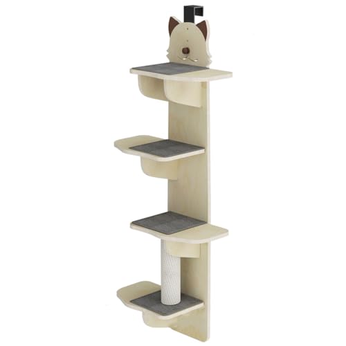 Kletterbaum für Katzen, Katzensitzstange Kleine Katzensprungplattform aus Massivem Holz ohne Löcher zu Stanzen Geeignet für Katzen Schlafen und Spielen (Size : A) von DURAGS