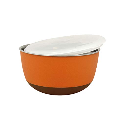 DUVO 7561207 Futterspender aus Stahl mit Deckel, 22,5 cm, 2900 ml, Orange von DUVO