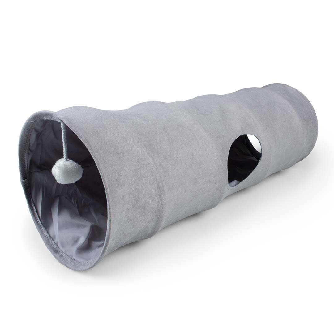 Duvoplus Spieltunnel Purrly - hellgrau - 120x25x25cm Duvoplus Spieltunnel Purrly - hellgrau - 120x25x25cm von DUVO