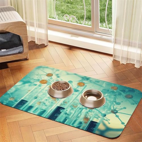 Abstraktion Biologie Chemie 42 Druck Haustier Futtermatte Hundematte für Futter und Wassernapf Hunde Wasserspender Matte Hunde Zubehör von DUWAA
