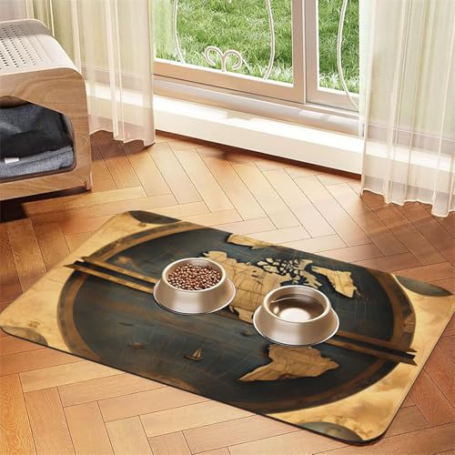 Ancient World Globe Print Pet Feeding Mat Dog Mat for Food and Water Bowl Dogs Water Dispenser Mat Dogs Accessories Ancient World Globe Print Pet Feeding Mat Dog Mat for Food and Water Bowl Dogs Water Dispenser Mat Dogs Accessories von DUWAA