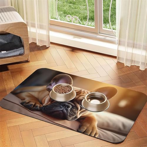 Animal Dog Französische Bulldogge 3 Druck Haustier Futtermatte Hundematte für Futter und Wasser Napf Hunde Wasserspender Matte Hunde Zubehör Animal Dog Französische Bulldogge 3 Druck Haustier Futtermatte Hundematte für Futter und Wasser Napf Hunde Wasserspender Matte Hunde Zubehör von DUWAA