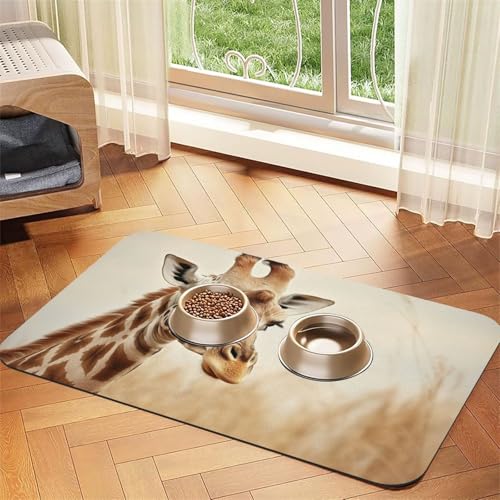 Animal Giraffe Print1 Print Pet Feeding Mat Dog Mat for Food and Water Bowl Dogs Water Dispenser Mat Dogs Accessories von DUWAA