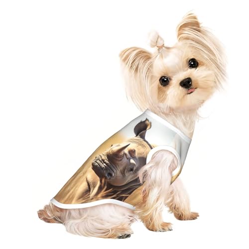 Animal Rhino1 Hundeshirt für den Sommer, dehnbar, für Katzen, Hunde, ärmellos, Tanktop, Hundeweste von DUWAA