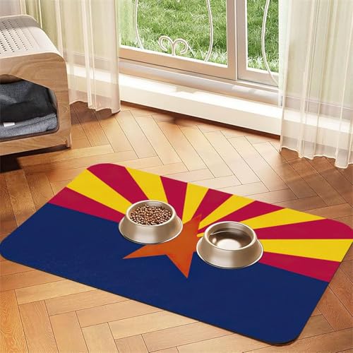 Arizona State Flag Print Pet Feeding Mat Dog Mat for Food and Water Bowl Dogs Water Dispenser Mat Dogs Accessories Arizona State Flag Print Pet Feeding Mat Dog Mat for Food and Water Bowl Dogs Water Dispenser Mat Dogs Accessories von DUWAA