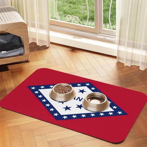 Arkansas State Flag Print Pet Feeding Mat Dog Mat for Food and Water Bowl Dogs Water Dispenser Mat Dogs Accessories Arkansas State Flag Print Pet Feeding Mat Dog Mat for Food and Water Bowl Dogs Water Dispenser Mat Dogs Accessories von DUWAA