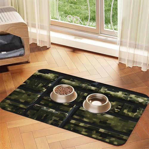 Armee Digital Camouflage Print Haustier Fütterungsmatte Hundematte für Futter und Wassernapf Hunde Wasserspender Matte Hunde Zubehör Armee Digital Camouflage Print Haustier Fütterungsmatte Hundematte für Futter und Wassernapf Hunde Wasserspender Matte Hunde Zubehör von DUWAA