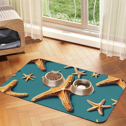 Beach Seestern Print Pet Feeding Mat Dog Mat for Food and Water Bowl Dogs Water Dispenser Mat Dogs Accessories Beach Seestern Print Pet Feeding Mat Dog Mat for Food and Water Bowl Dogs Water Dispenser Mat Dogs Accessories von DUWAA