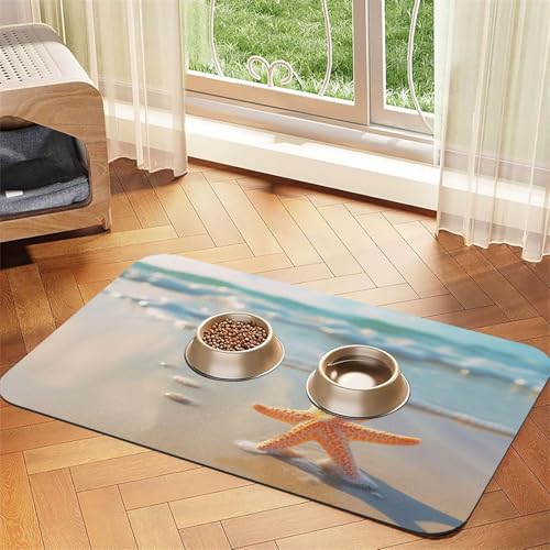 Beach Seestern Print Pet Feeding Mat Dog Mat for Food and Water Bowl Dogs Water Dispenser Mat Dogs Accessories Beach Seestern Print Pet Feeding Mat Dog Mat for Food and Water Bowl Dogs Water Dispenser Mat Dogs Accessories von DUWAA