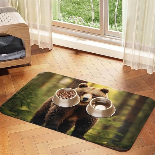 Bear Wallpapers2 Print Pet Feeding Mat Dog Mat for Food and Water Bowl Dogs Water Dispenser Mat Dogs Accessories Bear Wallpapers2 Print Pet Feeding Mat Dog Mat for Food and Water Bowl Dogs Water Dispenser Mat Dogs Accessories von DUWAA