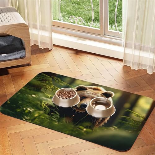 Bear Wallpapers3 Print Pet Feeding Mat Dog Mat for Food and Water Bowl Dogs Water Dispenser Mat Dogs Accessories Bear Wallpapers3 Print Pet Feeding Mat Dog Mat for Food and Water Bowl Dogs Water Dispenser Mat Dogs Accessories von DUWAA