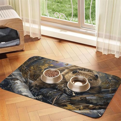 Beaver Working Print Pet Feeding Mat Dog Mat for Food and Water Bowl Dogs Water Dispenser Mat Dogs Accessories Beaver Working Print Pet Feeding Mat Dog Mat for Food and Water Bowl Dogs Water Dispenser Mat Dogs Accessories von DUWAA