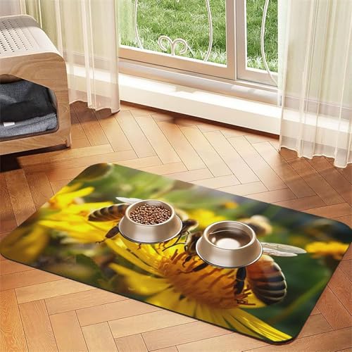 Bee Honeybee1 Print Pet Feeding Mat Dog Mat for Food and Water Bowl Dogs Water Dispenser Mat Dogs Accessories Bee Honeybee1 Print Pet Feeding Mat Dog Mat for Food and Water Bowl Dogs Water Dispenser Mat Dogs Accessories von DUWAA