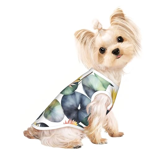 Black Lily Pads Hunde-Shirt, Sommer-T-Shirt, dehnbar, für Katzen, Hunde, ärmellos, Tanktop, Hundeweste Black Lily Pads Hunde-Shirt, Sommer-T-Shirt, dehnbar, für Katzen, Hunde, ärmellos, Tanktop, Hundeweste von DUWAA