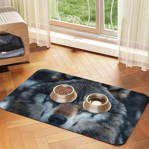 Blue Eyes Wolf Print Pet Feeding Mat Dog Mat for Food and Water Bowl Dogs Water Dispenser Mat Dogs Accessories Blue Eyes Wolf Print Pet Feeding Mat Dog Mat for Food and Water Bowl Dogs Water Dispenser Mat Dogs Accessories von DUWAA