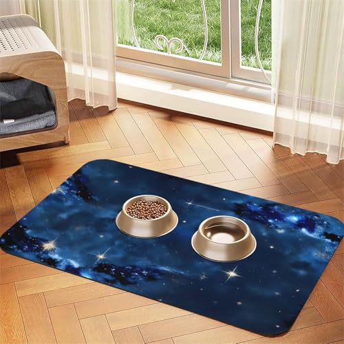 Blue Galaxy Print Pet Feeding Mat Dog Mat for Food and Water Bowl Dogs Water Dispenser Mat Dogs Accessories Blue Galaxy Print Pet Feeding Mat Dog Mat for Food and Water Bowl Dogs Water Dispenser Mat Dogs Accessories von DUWAA