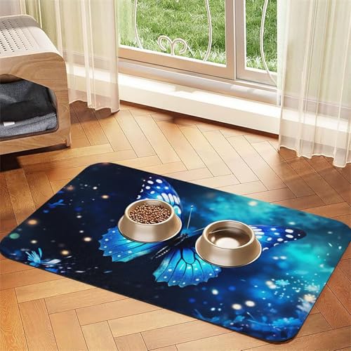 Blue Starry Butterfly1 Print Pet Feeding Mat Dog Mat for Food and Water Bowl Dogs Water Dispenser Mat Dogs Accessories Blue Starry Butterfly1 Print Pet Feeding Mat Dog Mat for Food and Water Bowl Dogs Water Dispenser Mat Dogs Accessories von DUWAA