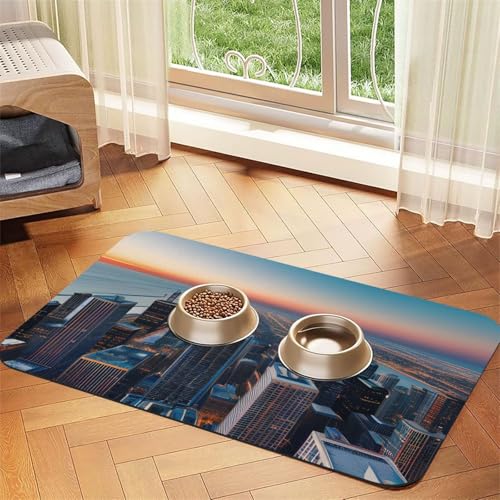 Chicago Illinois USA 1 Print Pet Feeding Mat Dog Mat for Food and Water Bowl Dogs Water Dispenser Mat Dogs Accessories von DUWAA