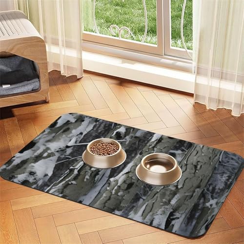 Cold Tree Futtermatte für Haustiere, Camouflage-Druck, Hundematte für Futter und Wassernapf, Wasserspendermatte, Hundezubehör Cold Tree Futtermatte für Haustiere, Camouflage-Druck, Hundematte für Futter und Wassernapf, Wasserspendermatte, Hundezubehör von DUWAA