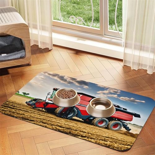 Company Farm Traktor Print Pet Feeding Mat Dog Mat for Food and Water Bowl Dogs Water Dispenser Mat Dogs Accessories Company Farm Traktor Print Pet Feeding Mat Dog Mat for Food and Water Bowl Dogs Water Dispenser Mat Dogs Accessories von DUWAA